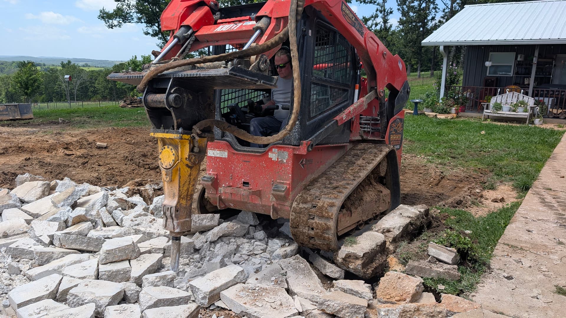 Breaking Out Old Concrete Footers to Prep for a New Pad