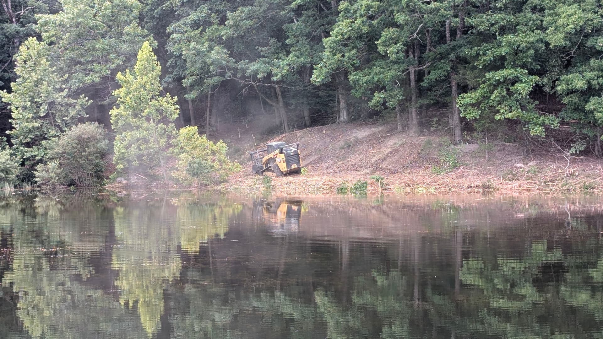 Gallery photos for Pond Bank Brush Clearing Done Right with Forestry Mulching: Image #2
