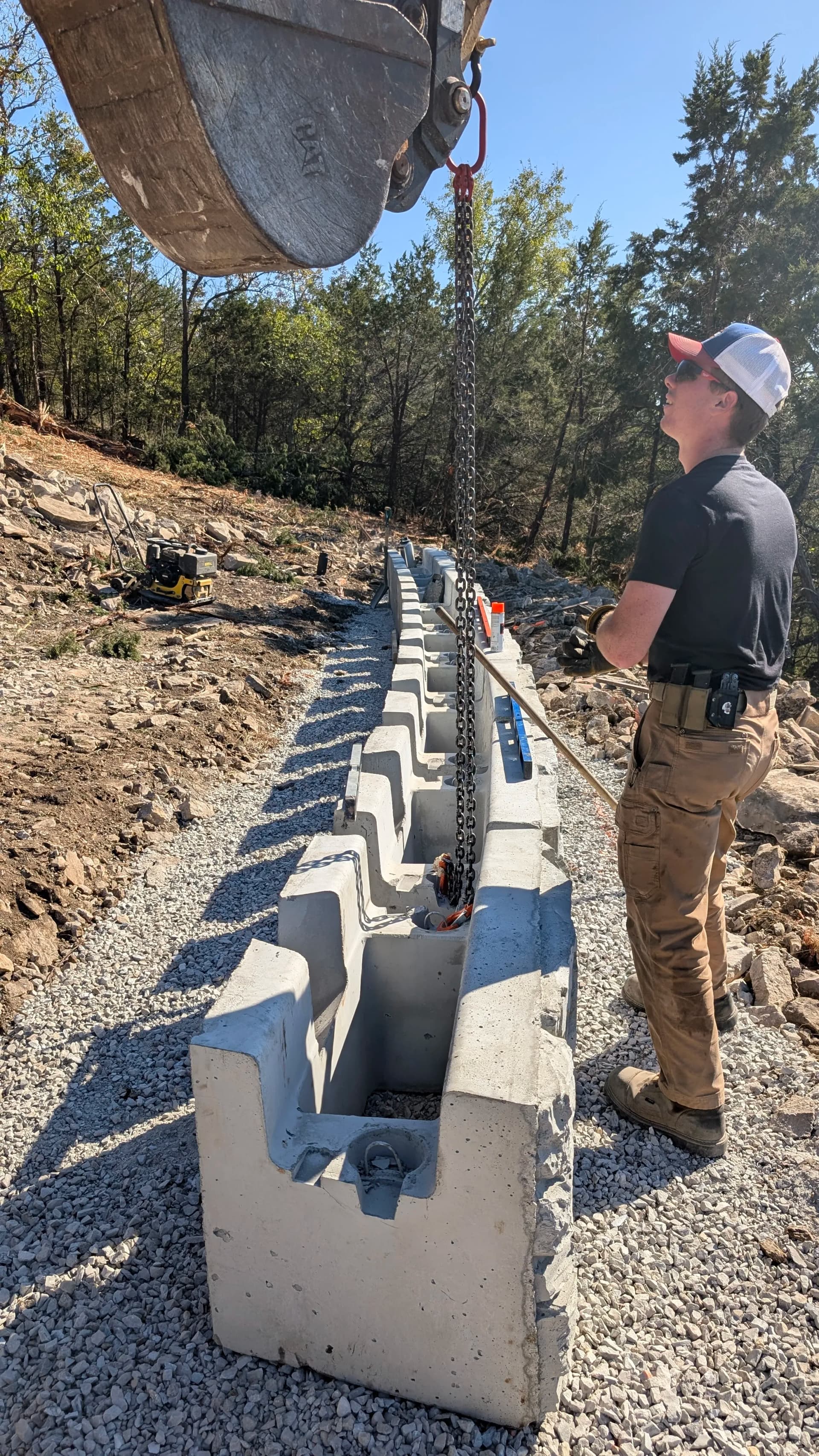 Gallery photos for Retaining Wall Build in Progress - First Blocks Are Down: Image #2