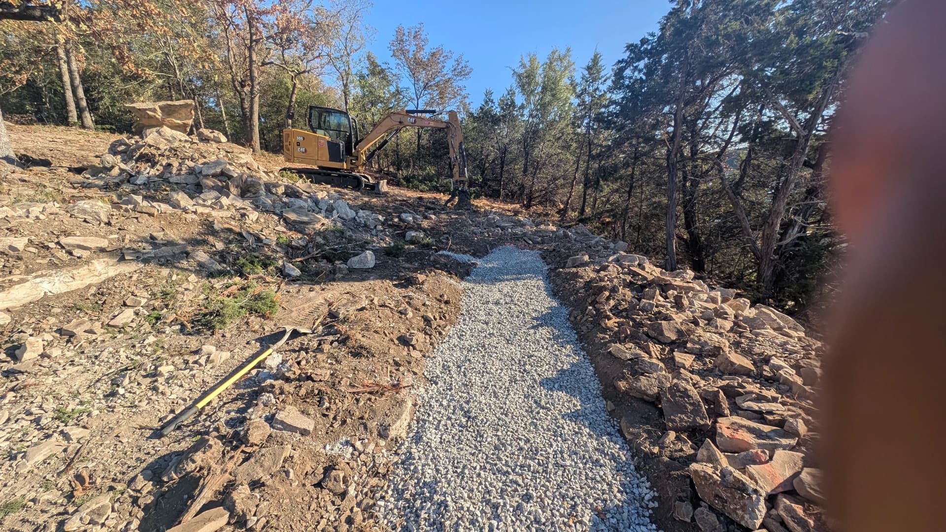 Gallery photos for Retaining Wall Build in Progress - First Blocks Are Down: Image #1